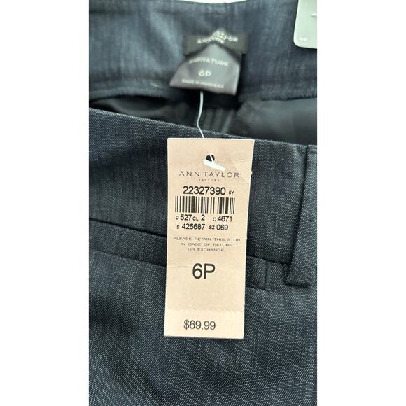 Ann Taylor Signature Straight Cropped Pant Trouser Womens Size 6P New Charcoal - Picture 7 of 8